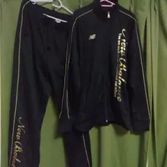 New Balance ジャージセットアップ 黒✕金 3L