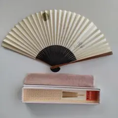 宮脇古扇 花柄 扇子 専用ケース付き