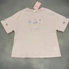mezzo piano アイスクリーム柄Tシャツ ベージュ