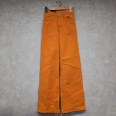 【H＆M】新品タグ付き ハイウエストワイドジーンズ オレンジ