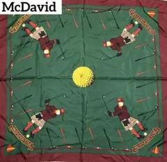 ★McDavid★ スカーフ 大判 ゴルフ レトロ ワインレッド