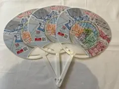 万博 大阪のれんめぐり　うちわ　地図　久保建英　河村勇輝