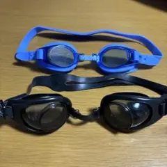 水泳ゴーグル 2個セット 青 黒