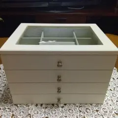 白いジュエリーボックス　4段
