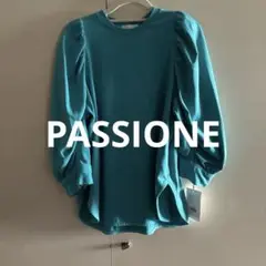 PASSIONE ターコイズ パフスリーブ 長袖シャツ※訳ありです