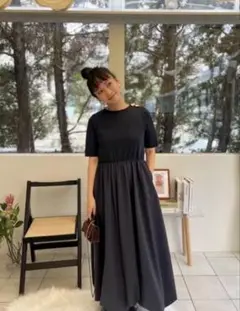 ロージーモンスター　カットソーワンピース　ブラック　Mサイズ　【美品】 ロージーモンスター カットソーワンピース ブラック Mサイズ