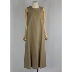 CLOCHE クロシェ　リネンワンピース　ロング　ノースリーブ　ライトベージュ
