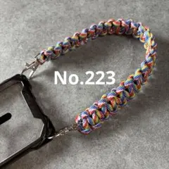 パラコード　ハンドストラップ　スマホストラップ　ハンドメイド　No.223