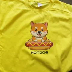 柴犬 ホットドッグ イラスト Tシャツ