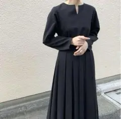 foufou THE DRESS #02 ランデブービッグタックワンピース 黒