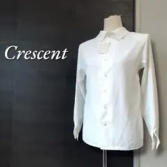 【新品タグ付き】CRESCENT 襟付き 肩パット キレイめストライプ柄シャツ
