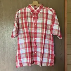 Brooks Brothers 半袖シャツ 赤系マドラスチェック L 古着