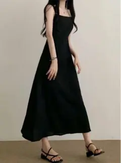 sona ソニョナラ　ブラック ノースリーブ ロングワンピース