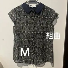 KUMIKYOKU 花柄袖短めシャツ サイズ2