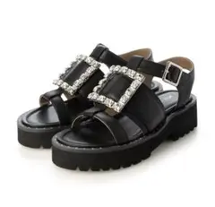 MODE ET JACOMO ビジューバックルストラップサンダル