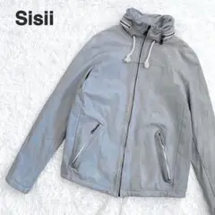 Sisii シシ レザージャケット グレー XS 牛革 フード収納可能 ブルゾン