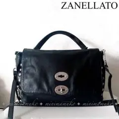 5 ZANELLATO ザネラート ポスティーナ 黒 ショルダーバッグ