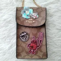 【希少】コーチ スマホショルダー 刺繍 ワッペン スパンコール 39955