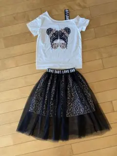 ガールズ　セットアップ　ヒップホップ　アニマル柄　130cm