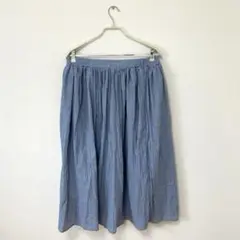 美品　ライトブルーロングスカート　4L
