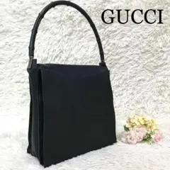 ✨美品✨グッチ ショルダーバッグ バンブー レザー フラップ ロゴ型押し