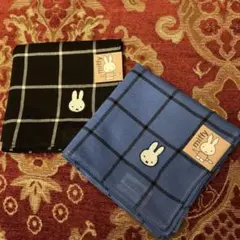 miffy チェック柄ハンカチ ミッフィー　綿100% メンズ　新品未使用