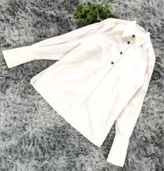 CORDIER【40サイズ】ホワイト コットン 長袖 シャツ 金属ボタン付き