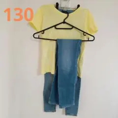 【130】ユニクロとGUデニムパンツ/Tシャツセット