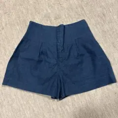 エゴイスト EGOIST ネイビー ハイウエスト　ショートパンツ　リネン　麻