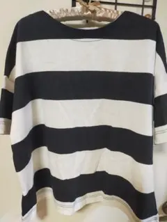 SEASON REASON ボーダーＴシャツL　オーバーサイズ 綿100%