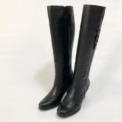 美品✨マドラス【22.5】ロングブーツ ヒールブーツ サイドジップ 黒 ブラック