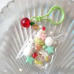 キャンディバックキーホルダー　ねことスイーツ