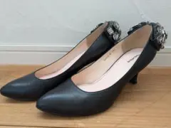 ブリジットバーキン リボン ビジュー パンプス ブラック 24cm