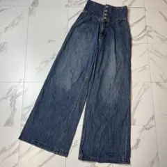 MOUSSY マウジー 4ボタン コルセットデザイン バギーデニム M