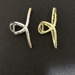 ヘアクリップ シルバー ゴールド 2個セット