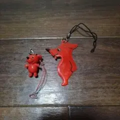 ちーばくん 赤い犬のキャラクターストラップ