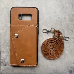 Samsung Galaxy S8 ケース 手帳型 ブラウン