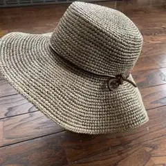 ハットアタック　HAT attack ラフィアつば広　帽子
