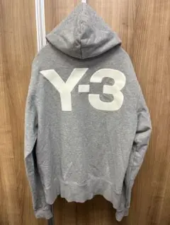 Y-3 人気のビッグロゴパーカー グレー M アディダス ヨウジヤマモト 美品