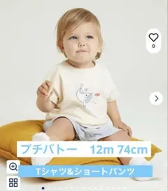 プチバトー　12m 74cm Tシャツ　シアサッカーショートパンツ　セット