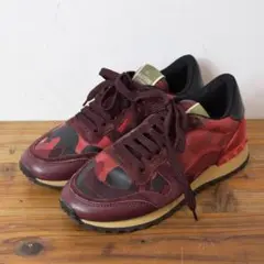 VALENTINO ヴァレンティノ スタッズ 総柄 レザー 厚底 スニーカー