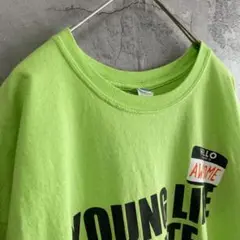 アンビル 古着 アメリカ輸入 プリント Tシャツ 半袖 XLサイズ 英文字 緑色