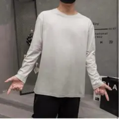 3XLメンズ 長袖 ビックシルエット　メンズ グラデーション　tシャツ　ロンT