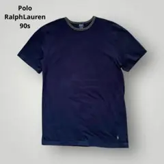 レア！90s ラルフローレン 無地 ロゴT 2枚さ重ね着 Tシャツ リンガー