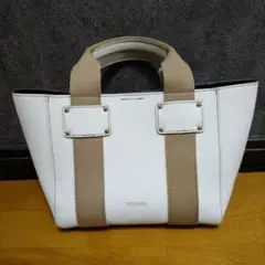 美品TREASURE トレジャー ハンドバッグ 白 ベージュ トートバッグ