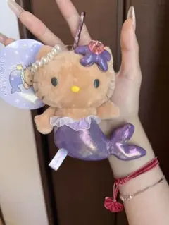 ハローキティ 人魚デザイン ぬいぐるみキーホルダー