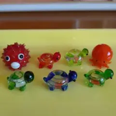 【訳あり】ミニチュア　ガラス工芸　７点セット
