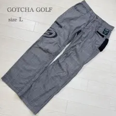 ガッチャゴルフ　メンズ　チェック柄パンツ　ギミック　フルレングス　グレー　L