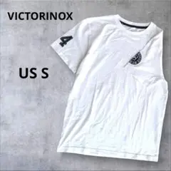 新品＊ヴィクトリノックス＊Tシャツ 半袖 白 Sワッペン付 84ロゴ US S
