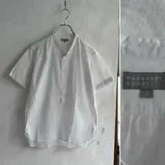 美品 MARGARET HOWELL バンドカラー プルオーバー リネンシャツ